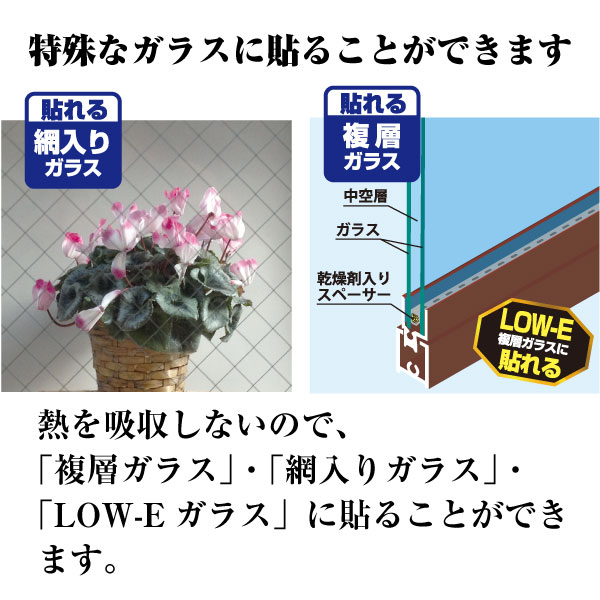 複層ガラスに貼れます.
