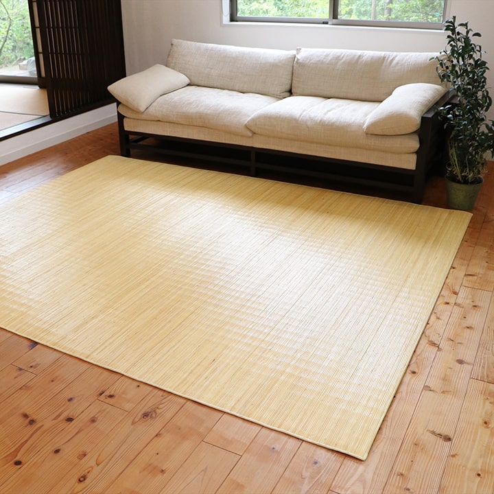 352 cm X 352 cm - 籐 ラグ カーペット 自然素材 ひんやり インドネシア産 むしろ 本間8畳 約200×200cm
