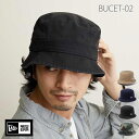 バケットハット メンズ ニューエラ ハット newera バケットハット BUCKET-02 ウォッシュド コットン NEW ERA 帽子 バケット 深め メンズ レディース つば短い 帽子 綿 大きいサイズ 大きい xl 無地 黒 白 【楽ギフ_包装】