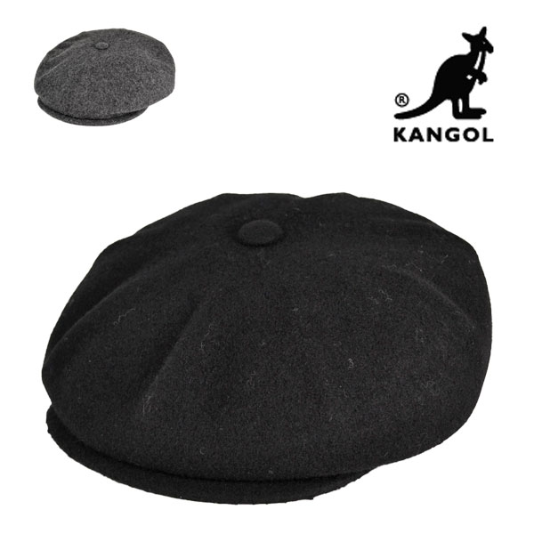 楽天帽子屋 LION-DO ライオンドウ【限定セール】 カンゴール キャスケット ウール ホーカー KANGOL 秋冬 メンズ レディース 大きいサイズ 黒 グレー 送料無料 帽子 M