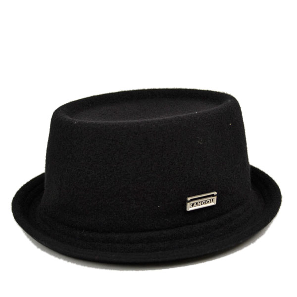カンゴール ポークパイ ハット ウール モウブレイ メンズ レディース 黒 ブラック 小つば 帽子 KANGOL ..