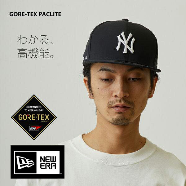 ニューエラ キャップ 釣り 59FIFTY ニューヨーク ヤンキース ゴアテックス パックライト 防水 黒 ブラック GORE TEX GORE-TEX NY 【帽子】【楽ギフ_包装】【送料無料】【smtb-k】【kb】