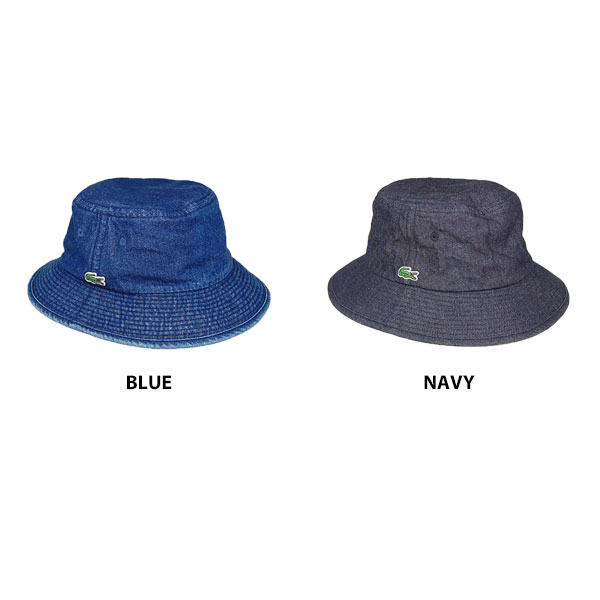 ラコステ デニム バケットハット L1262 LACOSTE バケハ ネイビー ブルー 紺 青
