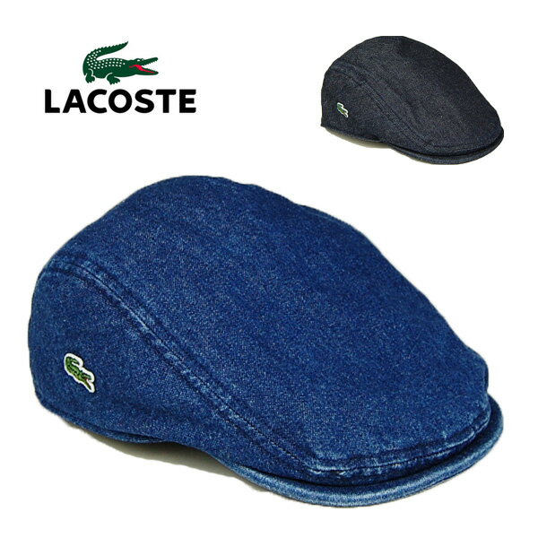ラコステ ハンチング  メンズ ラコステ デニム ハンチング帽 L1263 LACOSTE ネイビー ブルー 紺 青