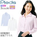 【P5倍】 Pieds 長袖ブラウス HCB2951 事務服 レディース 【通年】 女性用 オフィスウェア 制服 仕事服 ノーアイロン デザインブラウス シャツ ストレッチ 吸汗 速乾 ピエ 長シャツ かわいい 上品 きれいめ 透け防止 アイトス aitoz