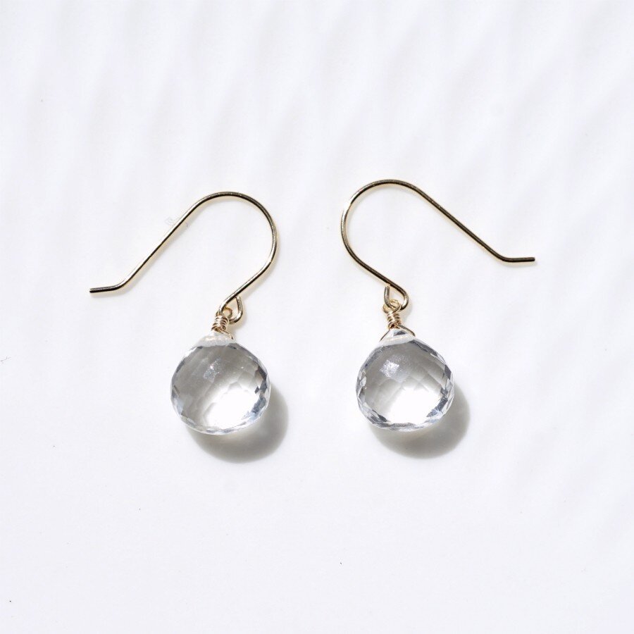 14KGF水晶マロンカットのピアス 〜Arlette 14KGF 14kgf ゴールドフィルド ピアス 水晶 クリスタル ゴールド 天然石 ジュエリー アクセサ...