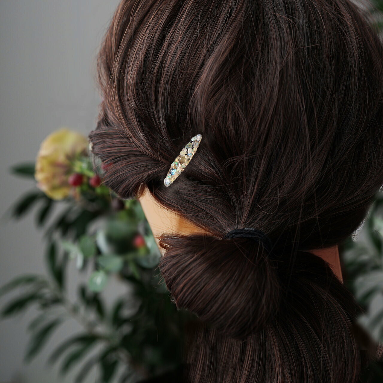 オパールとラブラドライトのジュエル・ヘアクリップ　～Erciliaジュエリー アクセ...