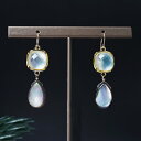 貝の見る夢★白蝶貝と水晶、黒蝶貝のピアス ~Pythia 14KGF K14GF 14kgf ジュエリー アクセサリー カラーストーン ストーン ピアス ハンドメイド プレゼント ギフト シンプル 白蝶貝 シェル 水晶 黒蝶貝 母の日 誕生日 ホワイトデー リパッティ Lipatti
