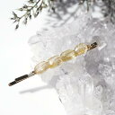 ルチルクォーツの連なるジュエルヘアピン 〜金の麦畑 ジュエリー アクセサリー ストーン シンプル ハンドメイド プレゼント ギフト デザイン 天然石 ルチルクォ...