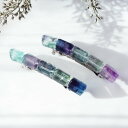 フローライトによる雨上がりの虹のバレッタ ~Rainbow ジュエリー アクセサリー ストーン シンプル ハンドメイド プレゼント ギフト デザイン 天然石 透明感 バレッタ ヘアアクセサリー プチギフト きらきら フローライト 誕生石 母の日 誕生日 ホワイトデー 浴衣