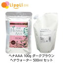 P-UP ヘナAAA 100g ダークブラウン ヘナウォーター 500ml セット