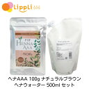 P-UP ヘナAAA 100g ナチュラルブラウン ヘナウォーター 500ml セット