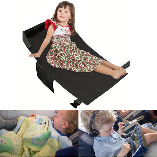 子供用飛行機フットレスト幼児用飛行機シートエクステンダーマット快適ハンモック長さ調節可能軽量飛行機子供寝るグッズ通気性収納ポケット付きベビー用旅行用トラベルフットレスト…