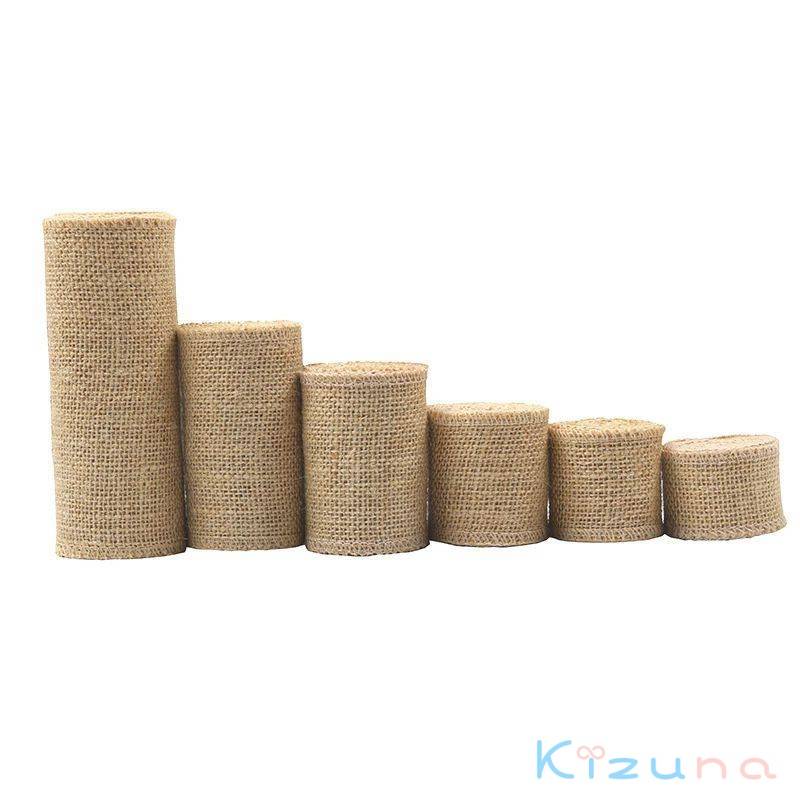 リボンロー パッキング DIY クラフト 雑貨 リボンロール リネン パーティー 手芸用 黄麻布 レース DIY 装飾 結婚式 麻布