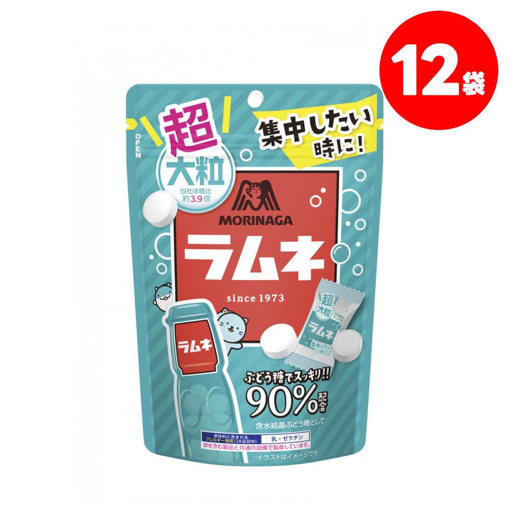【送料無料】森永製菓 超大粒ラムネ 60g×12個熱中症対策 夏バテ 塩 塩分 夏 運動 スポーツ 体育 観戦 暑さ対策 野外 屋内 現場 仕事