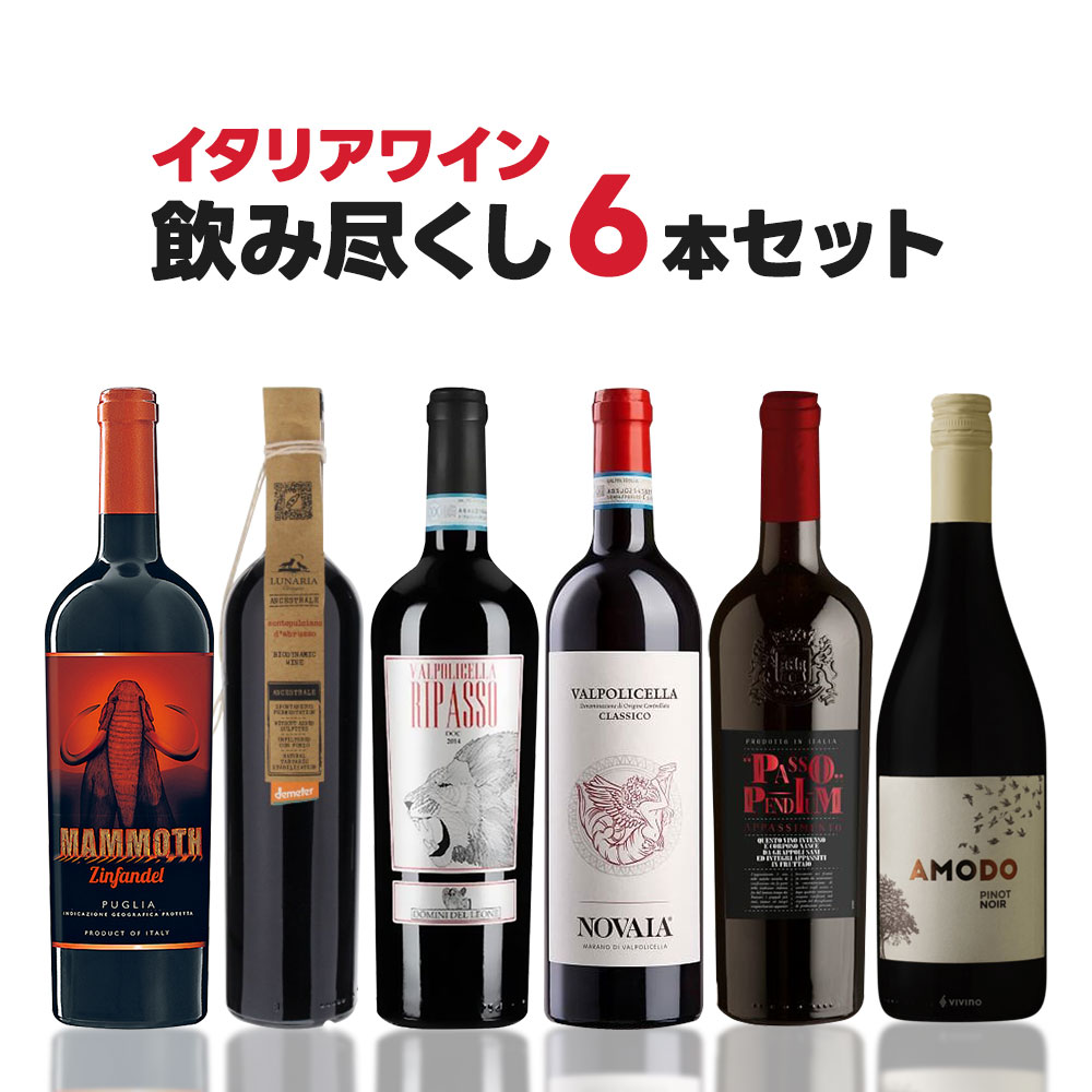 イタリアワイン 【あす楽】 【送料無料】 イタリア ワインセット第1弾[750ml×6本]【北海道・東北・四国・九州・沖縄県は必ず送料がかかります】