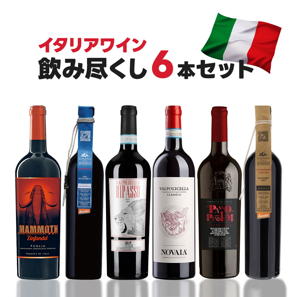 イタリアワイン 5/30限定P3倍 【あす楽】 【送料無料】 イタリア ワインセット第1弾[750ml×6本]【北海道・東北・四国・九州・沖縄県は必ず送料がかかります】