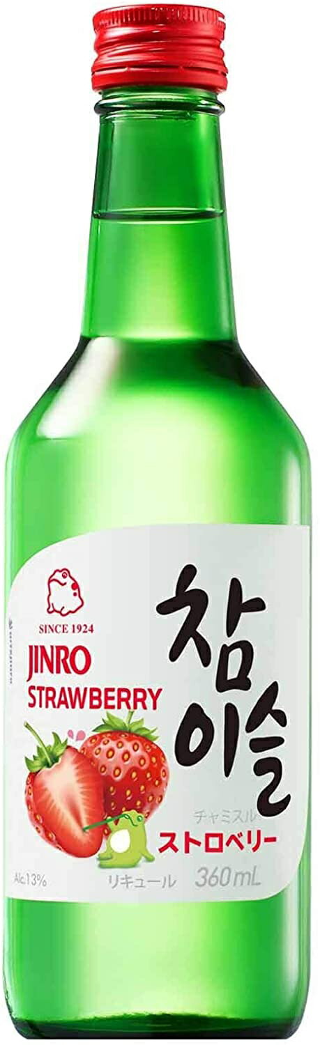 6/1限定P3倍＆300円OFFクーポン配布中 眞露 JINRO チャミスル ストロベリー 13度 360ml 1本【ご注文は2..