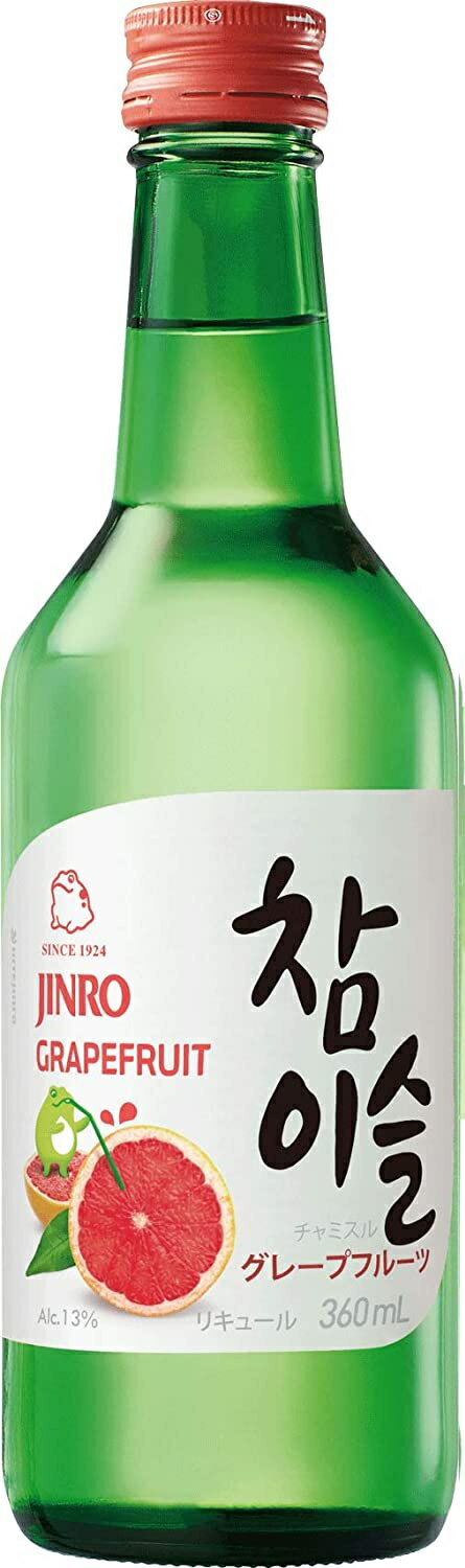 6/1限定P3倍＆300円OFFクーポン配布中 眞露 JINRO チャミスル グレープフルーツ 13度 360ml 1本【ご注..