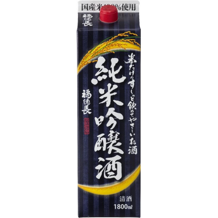 【あす楽】【送料無料】福徳長酒類 純米吟醸酒 米だけのす～っと飲めてやさしいお酒 1800ml 1.8L 12本【北海道・沖縄県・東北・四国・九州地方は必ず送料が掛かります】