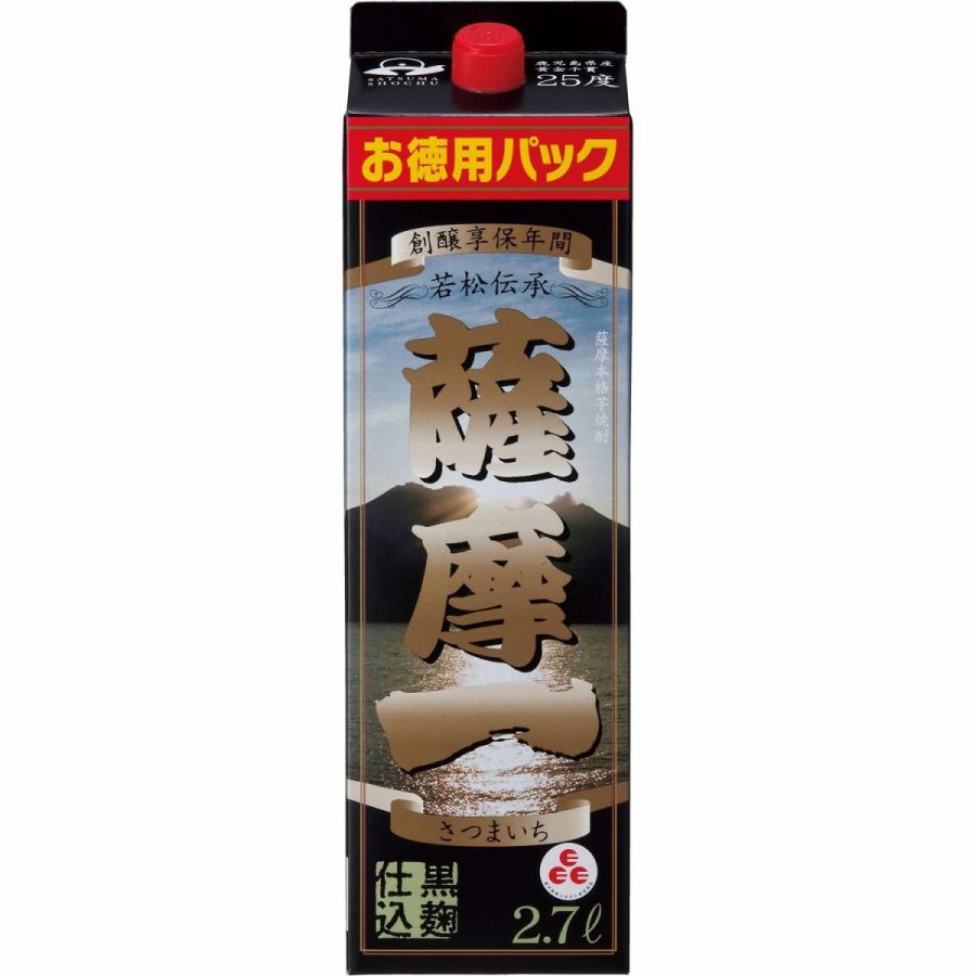 5/20限定P3倍 【あす楽】【送料無料】若松酒造 薩摩一 芋 25度 2700ml 2.7L 4本【北海道・沖縄県・東北・四国・九州地方は必ず送料が掛かります 】