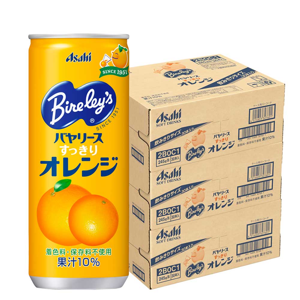 【あす楽】【送料無料】アサヒ バヤリース オレンジ 245ml×3ケース/90本