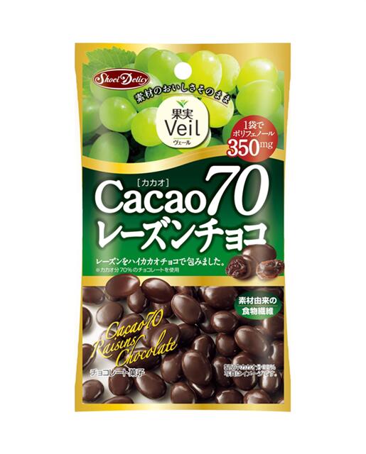 【送料無料】正栄デリシティ 果実Veil カカオ70レーズンチョコ 40g×24個