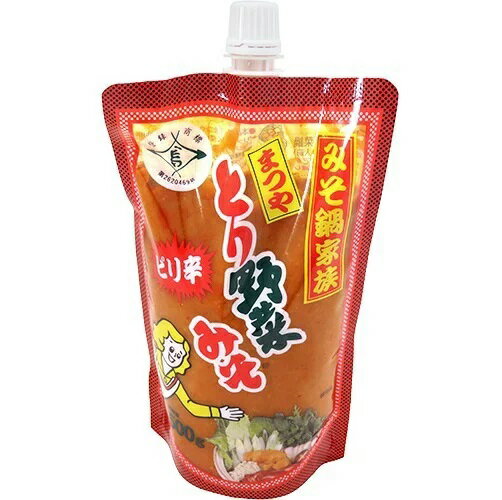 ●内容量 500g ●原材料 米みそ（国内製造）、豆板醤、醸造調味料、砂糖、チキンオイル、魚介エキス、食塩、チキンエキス、香辛料／酒精、調味料（アミノ酸等）、（一部にごま・大豆・鶏肉・ゼラチンを含む） ●商品特徴 とり野菜みそに豆板醤などを加えた調味みそです。ピリッと辛い大人の味がお好きな方におすすめします。白菜やニラ、肉、魚などともよく合い、鍋の味も引き締まります。