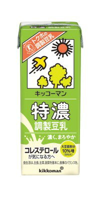 5/15限定P3倍 【送料無料】 キッコーマン 特濃調製豆乳 200ml×1ケース/18本