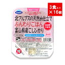 4/30日限定P2倍 【送料無料】ウーケ 北アルプスの天然水仕立て ふんわりごはん 富山県産 こしひかり 200g 3食×16個