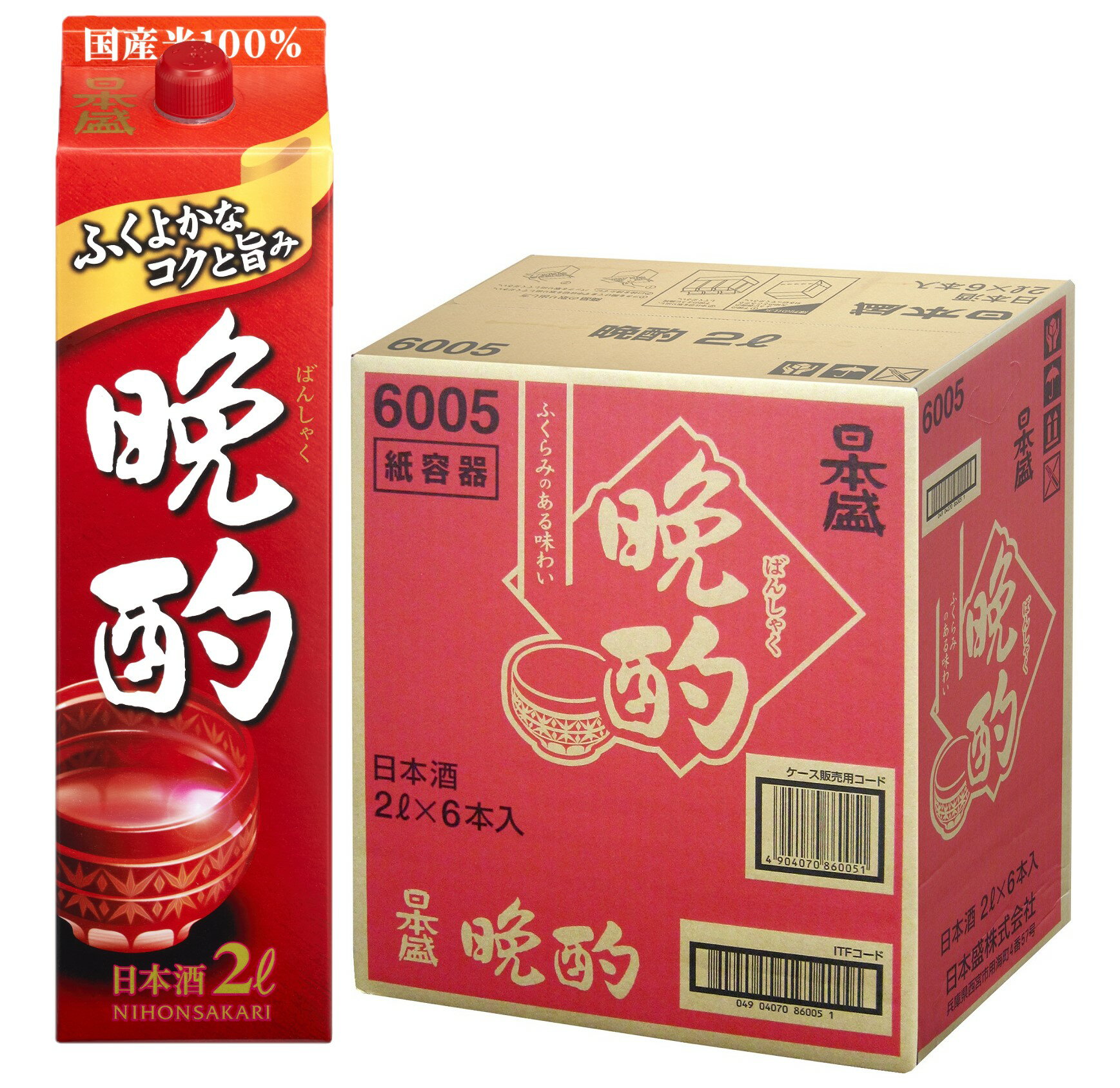 【抽選で1等2万ポイント当たる！】【送料無料】日本盛 晩酌 2000ml 2L×1ケース/6本【北海道・東北・四..