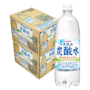 【あす楽】 【2ケース送料無料】サンガリア 伊賀の天然水炭酸水 1000ml(1L)×24本（2ケース）