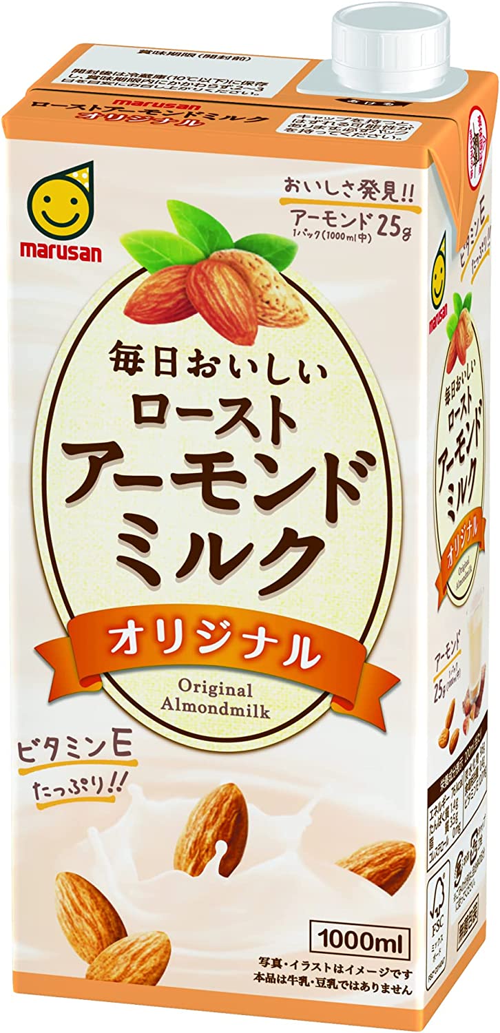 【内容量】 1000ml×24本 【原材料】 アーモンドペースト(国内製造)、果糖、ぶどう糖果糖液糖、食物繊維(ポリデキストロース)、植物油脂、食塩/乳化剤、香料、pH調整剤、安定剤(ジェラン)、ビタミンE 【商品特徴】アーモンドから作った、飲みやすくてヘルシーな植物性飲料です。毎日のアーモンドミルク習慣に強い味方！やさしい甘さでローストアーモンド風味が特長の、毎日おいしく飲めるアーモンドミルクです。やさしい甘みでビタミンEたっぷり！。200ml当たり（コップ1杯）67kcalです。