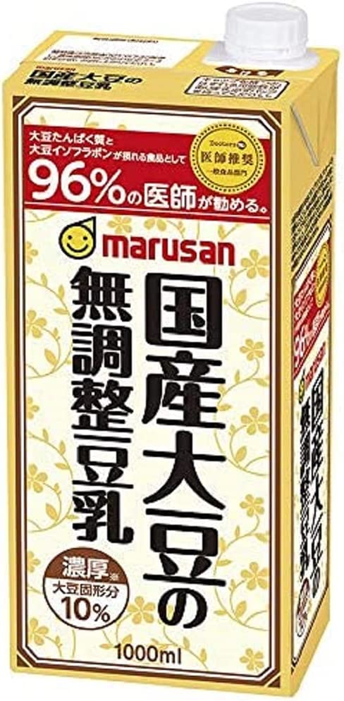 【内容量】 1000ml×18本 【原材料】 大豆(国産)(遺伝子組み換えでない) 【商品特徴】国産大豆100％使用した大豆固形分10％の無調整豆乳です。無調整豆乳飲用に期待する内容で、医師推奨マーク（DoctorsMe医師推奨）を取得して...