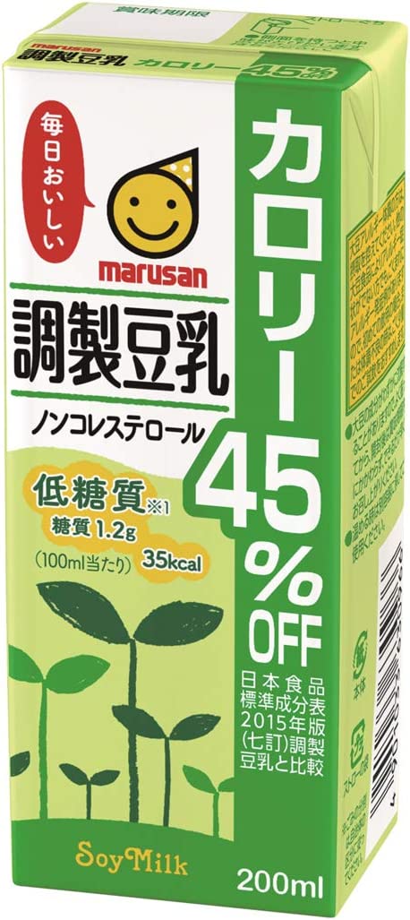 【内容量】 200ml 【原材料】 大豆(カナダ)(遺伝子組換えでない)、食塩/乳酸カルシウム、香料、甘味料(アセスルファムカリウム、スクラロース) 【商品特徴】毎日飲んでも飽きない味に仕上げました。低糖質で飲み口すっきりの調製豆乳です。