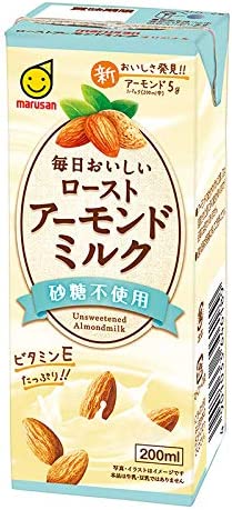 5/18限定P3倍 【送料無料】マルサンアイ 毎日おいしいローストアーモンドミルク砂糖不使用200ml×4ケース/96本