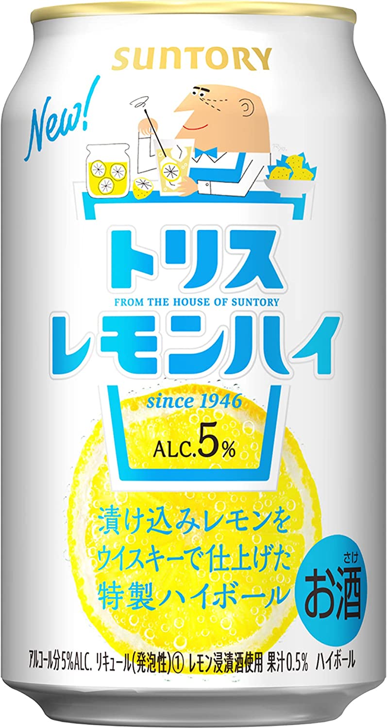 【内容量】 350ml 【原材料】ウイスキー（国内製造）、レモンスピリッツ、レモン、糖類／炭酸、酸味料 【商品特徴】 漬け込みレモンをトリスウイスキーで仕上げた特製ハイボール。味わいレモン浸漬酒使用による満足感のあるレモン感に、トリスウイスキーまろやかさを活かした伸びのある余韻に仕上げました。パッケージにはイメージキャラクターのアンクルトリスが描かれ、新しさを感じさせる白パッケージにカタカナのトリス赤のロゴをデザイン。家飲みを日々楽しむ新定番として、トリスレモンフレーバーに共通した価値である「安心感・身近さ」と日常の相棒のような存在を目指しました。