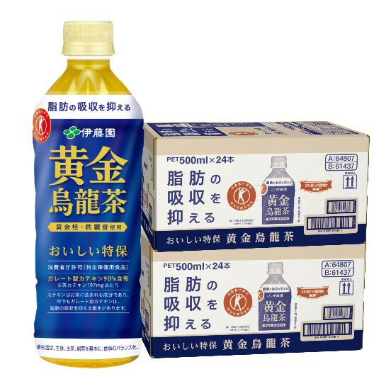 【送料無料】【特定保健用食品】伊藤園 黄金烏龍茶 PET 500ml×2ケース/48本のサムネイル
