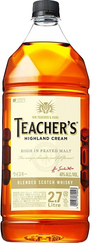 サントリー スコッチ ティーチャーズ TEACHER'S ハイランドクリーム 40度 ペット 2700ml 2.7L 1本 【ご注文は6本まで1個口配送可能】