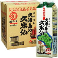 【送料無料】泡盛 久米島の久米仙 30度 パック 1800ml 1.8L×6本【本州(一部地域を除く)は送料無料】