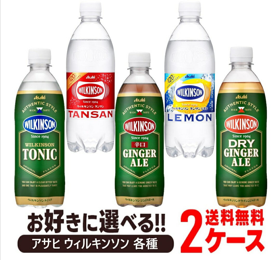 5/20限定P3倍 5/15限定P3倍【送料無料】選べる アサヒ飲料 WILKINSON ウィルキンソンシリーズ 500ml 2ケースタンサン/タンサン レモン/ジンジャエール/ドライジンジャエール/トニックペットボトル よりどり 炭酸水 トニックウォーター ジンジャー 割り材