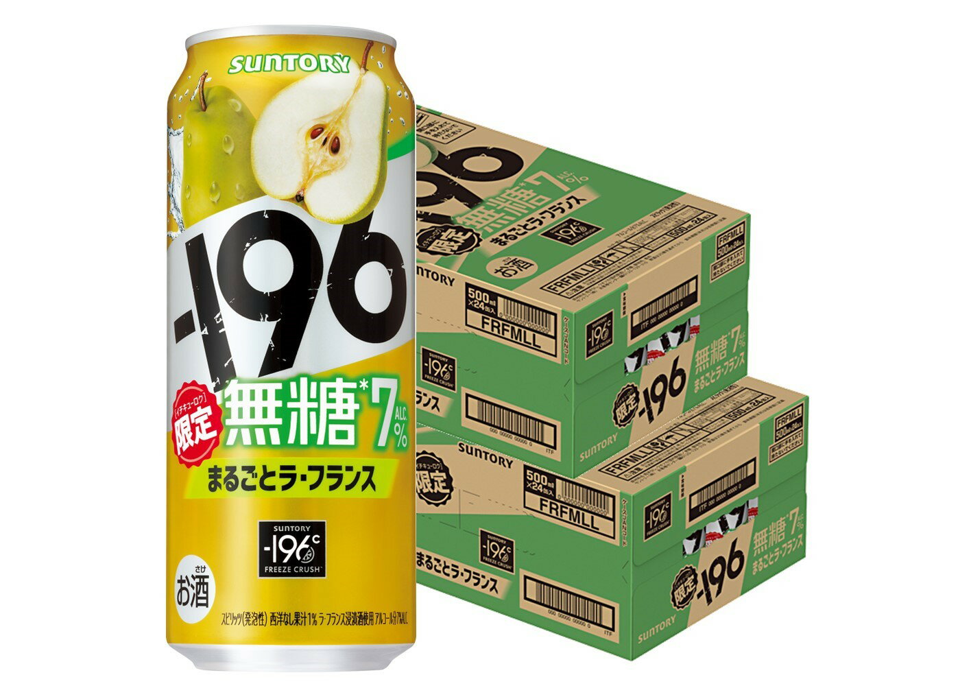 【最強配送】【送料無料】 サントリー -196 無糖 まるごとラ・フランス 500ml×2ケース/48本【本州(一部地域を除く)は送料無料】