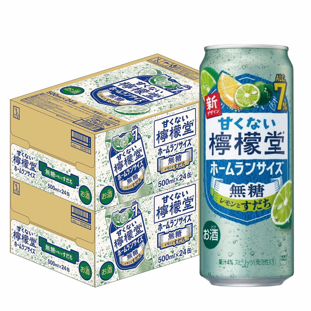 【最強配送】【送料無料】檸檬堂 甘くない檸檬堂 無糖レモンとすだち 7% 500ml×2ケース/48本【北海道・..