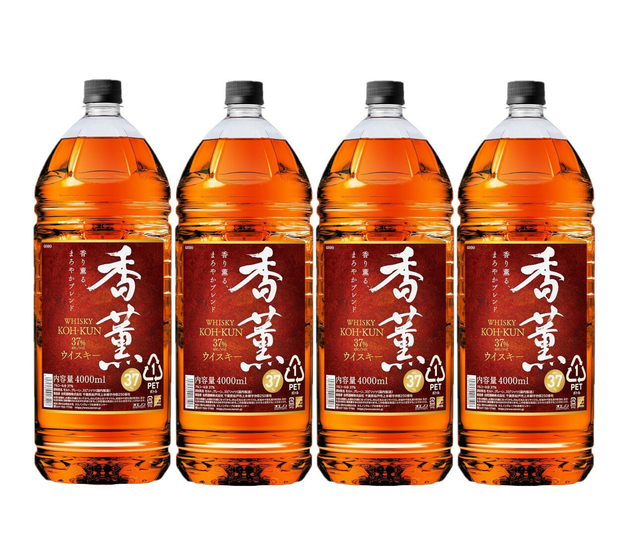 【送料無料】合同酒精 ウィスキー 香薫 37度 4000ml 4L×4本【北海道・沖縄県・東北・四国・九州地方は必ず送料がかかります】