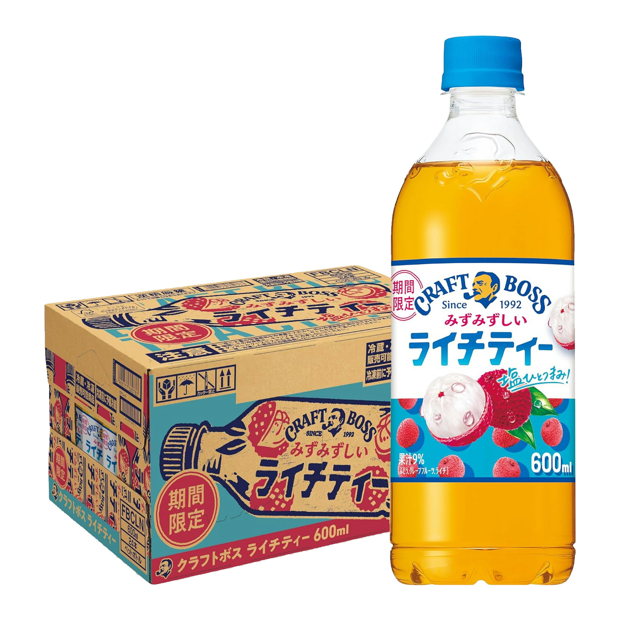 5/23日9:59分まで100円OFFクーポン配布中 サントリー クラフトボス ソルティーライチ TEA 600ml×1ケース/24本熱中症対策 夏バテ 塩 塩分 夏 運動 スポーツ 体育 観戦 暑さ対策 野外 屋内 現場 仕事 冷たい