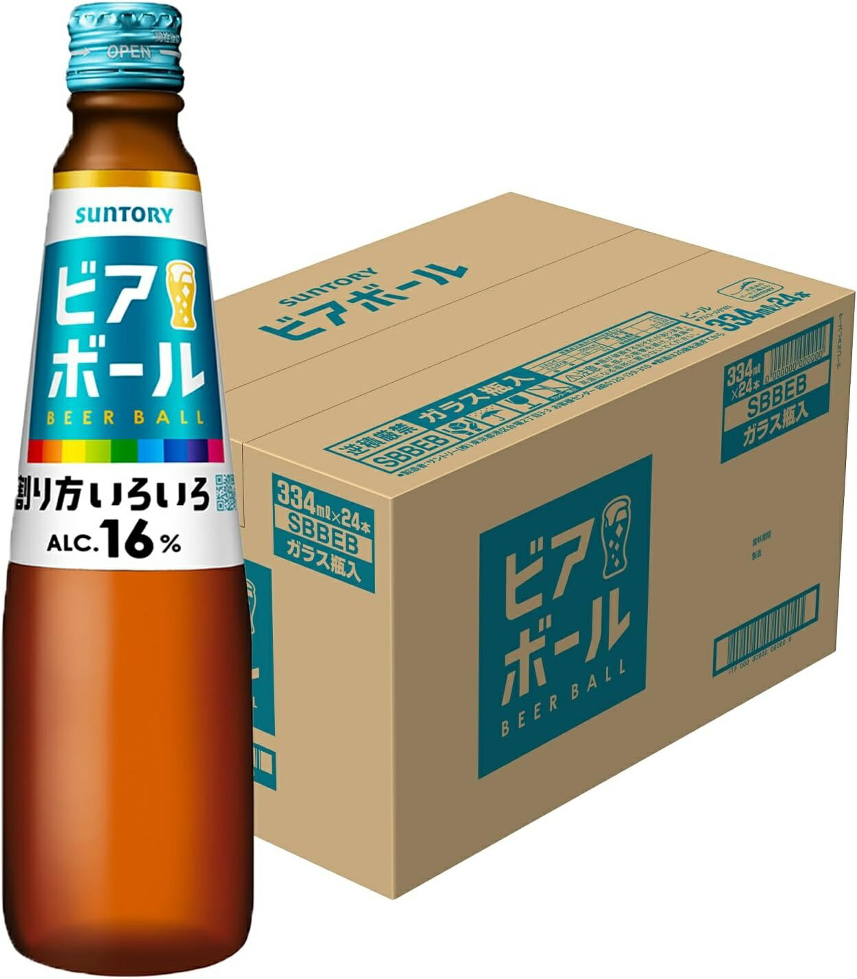 【炭酸水で割って楽しむビール】【送料無料】サントリー ビアボール 小瓶 334ml×1ケース/24本 【1瓶でグラス約8杯分】ビアボール BL1_1113