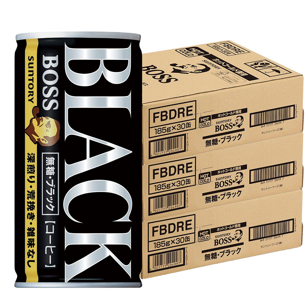 【最強配送】 【送料無料】サントリー BOSSボス 無糖ブラック 185ml×3ケース/90本