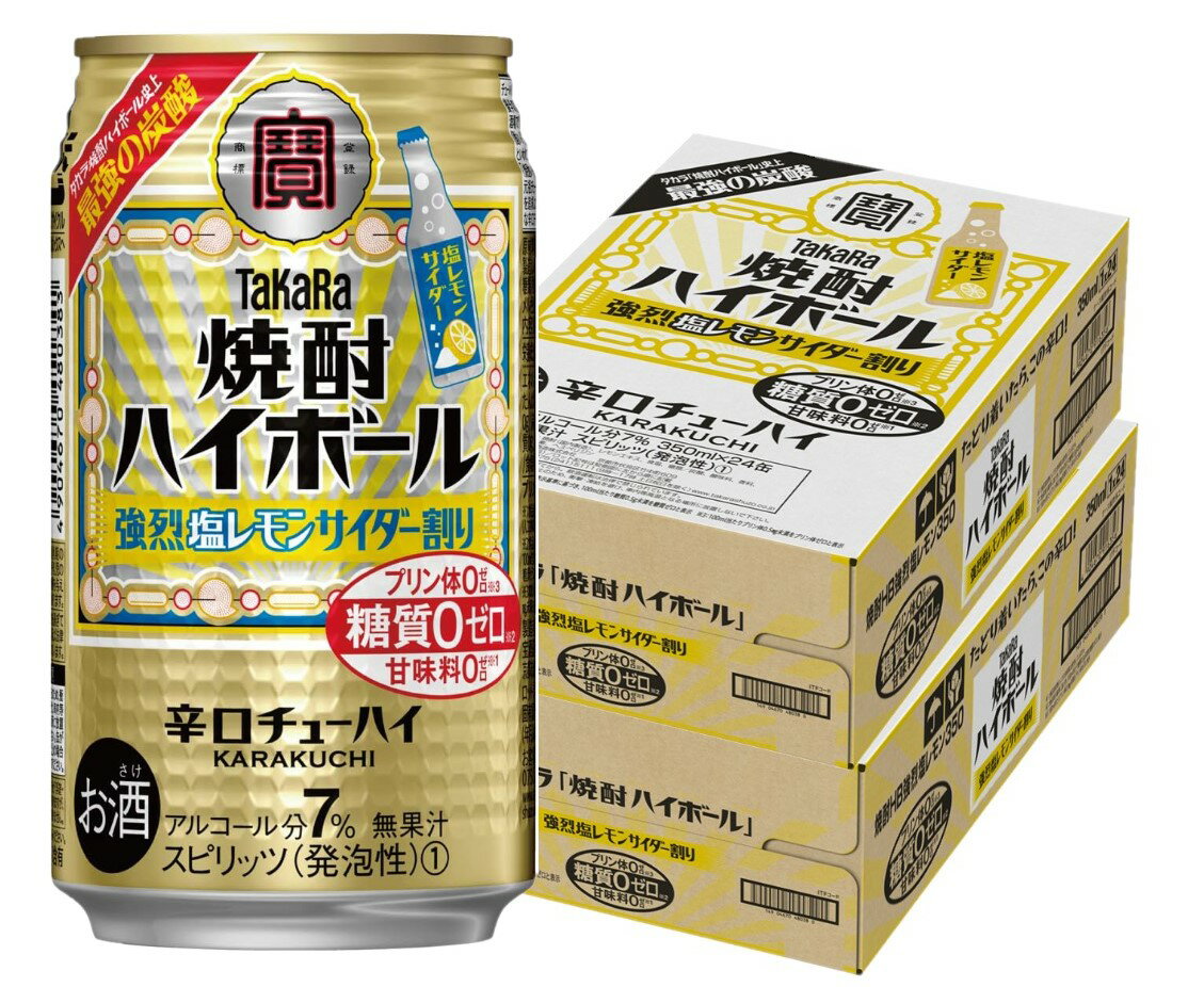 5 20限定P3倍 【あす楽】 【送料無料】宝 焼酎ハイボール 強烈塩レモンサイダー割り 350ml 2ケース 48本【北海道・沖縄県・東北・四国・九州地方は必ず送料がかかります】