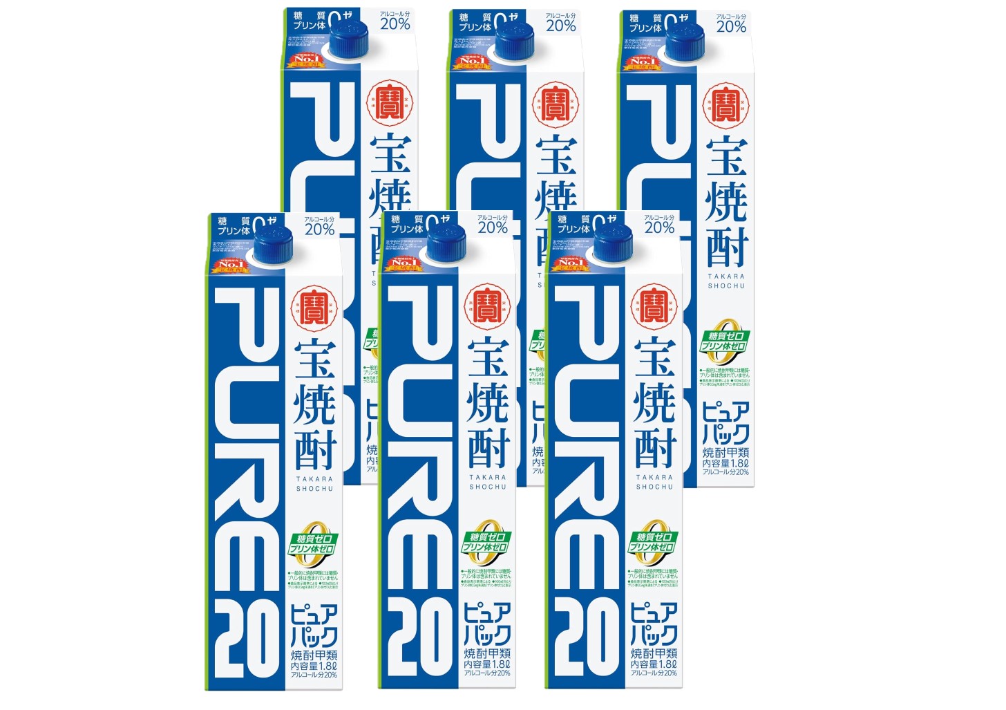 5/18限定P3倍  タカラ 宝焼酎 ピュアパック 20度 1.8L 1800ml×1ケース/6本