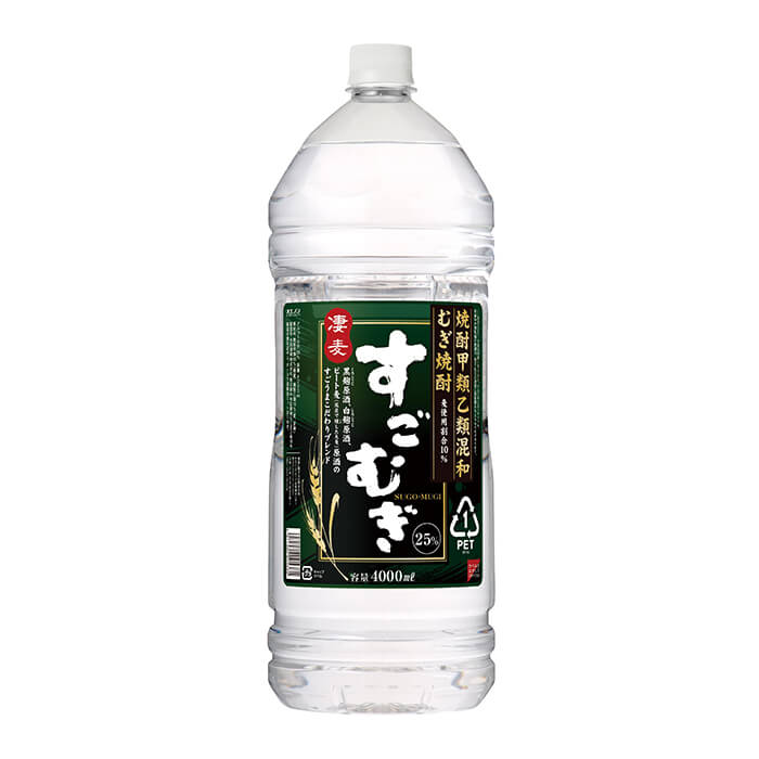 1/18日は全品P2倍 合同酒精 甲乙混和麦焼酎 すごむぎ 麦 25度 4000ml 4L 1本【ご注文は4本まで同梱可能】